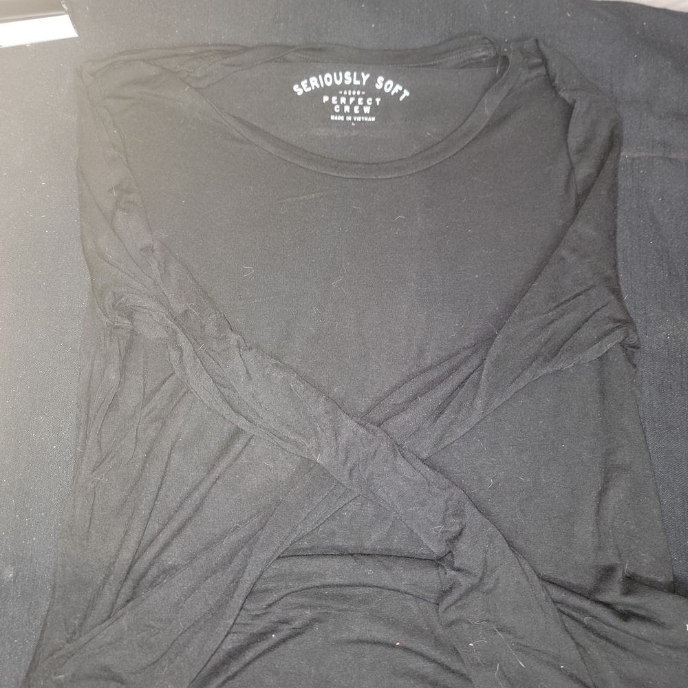 Seriously Soft Black Long Sleeve Top, Aero, Large